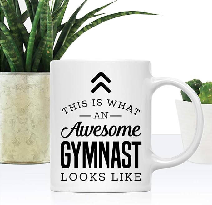 Andaz Press 11oz. Ceramic Coffee Tea Mug Thank You Gift, This is What an Awesome Gymnast Looks Like, 1-Pack, Birthday Christmas Gift Ideas Coworker Him Her, Includes Gift Box