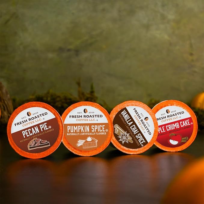 Fresh Roasted Coffee, Fall Faves Variety Pack, K-Cup Compatible, 48 Count