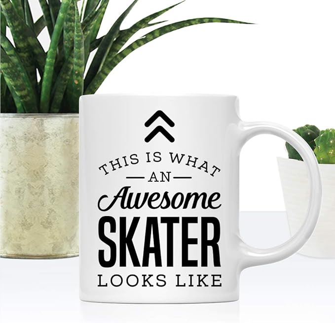 Andaz Press 11oz. Ceramic Coffee Tea Mug Thank You Gift, This is What an Awesome Skater Looks Like, 1-Pack, Birthday Christmas Gift Ideas Coworker Him Her, Includes Gift Box