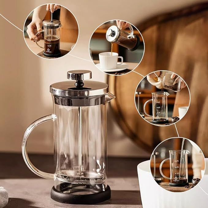 1.0L/34 oz Cold Brew Coffee Maker with Stainless Steel Filter and Airtight Lid, Cold Brew Pitcher with Durable Coffee Carafe Glass for Iced Tea & Cold Brew Maker (M 11.8oz)