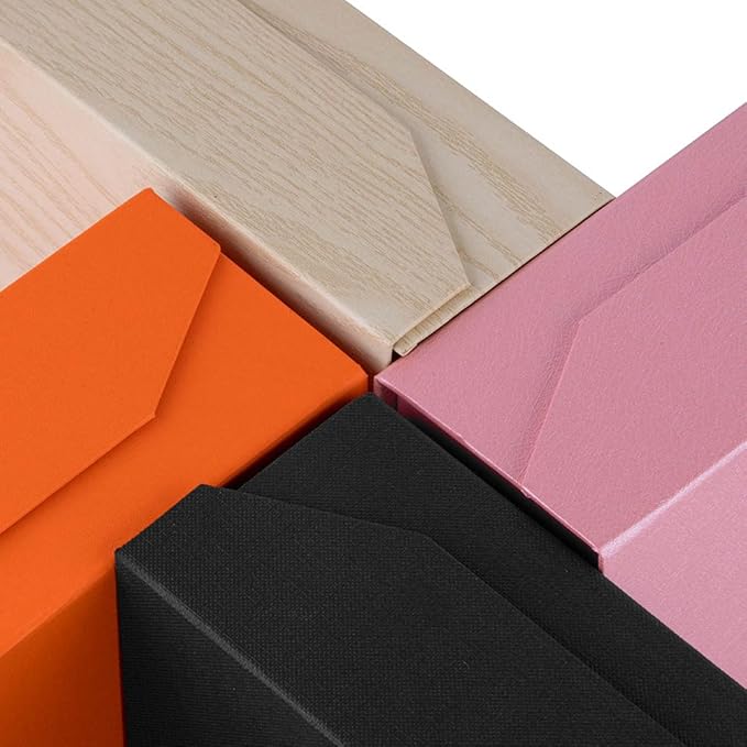 Orange Gift Box with Lid 12x8x2.5 Inches, Shirt Gift Box for Wrapping, Magnetic Gift Box Bulk for Present （Orange Peel Grain;1Pcs）