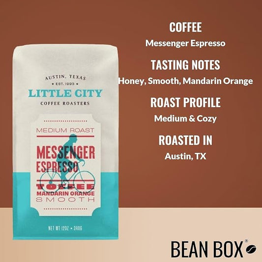Messenger Espresso - Roasted by Little City Coffee Roasters - Whole Bean Coffee - 5 Pound Bag