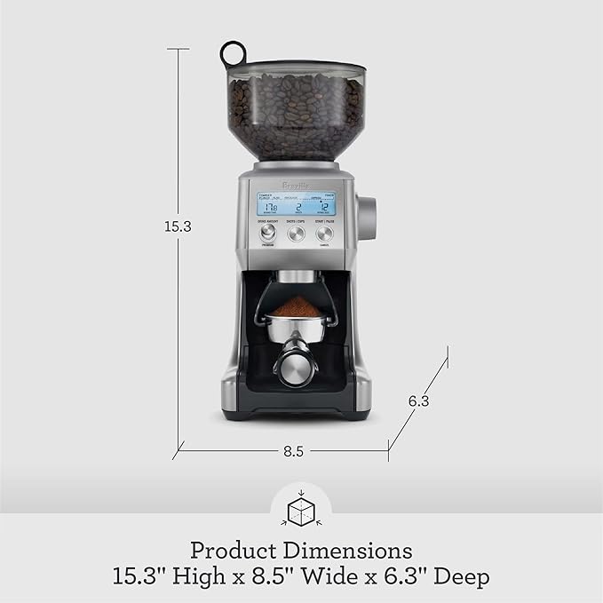 Breville BCG820BSS Smart Grinder Pro for Coffee and Espresso, Brushed Stainless Steel