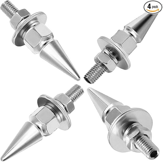 4 PCS License Plate Screws, Spike Anti Theft Motorcycle License Plate Screws Bolts Set, Aluminum Security Fasteners Kit for Car Truck Motorcycle Plate Frames, Car Decorative AccessoriesSilver