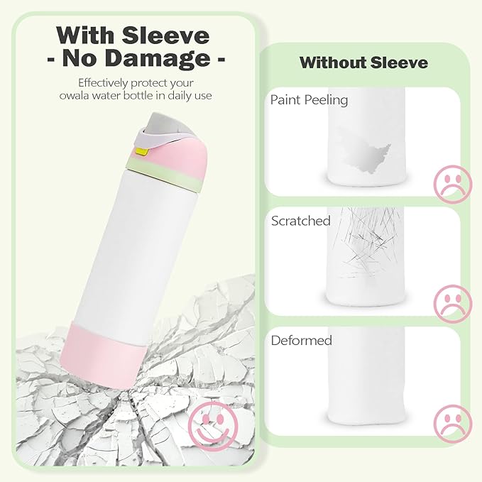 2PCS Silicone Boot for Owala 24oz FreeSip Water Bottle, Anti-Slip Scratch-Resistant Bottom Sleeve, Protective Sports Bottles Accessories, BPA-Free