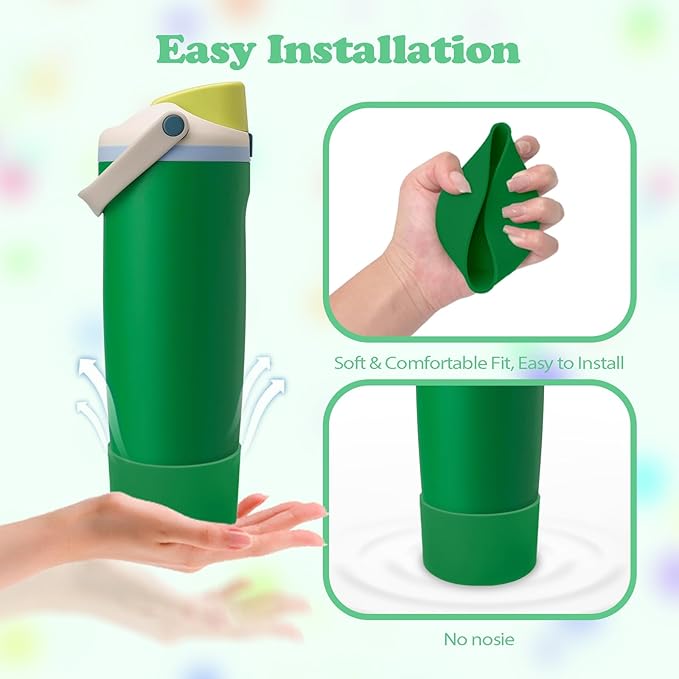 Silicone Boot for Owala 30oz & 40oz FreeSip Sway Bottles & Tumblers - Non-Slip, Scratch-Resistant, Stability Enhancer, Available in 12 Colors (Putting Green)