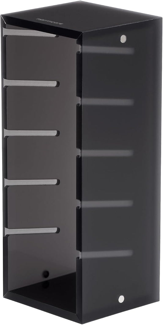 Normcore 54mm Espresso Filter Basket Stand, Holds 5 Espresso Filter Basket Rack Storage Holder Acrylic Stand for 54mm Portafilter Baskets, Frosted Black