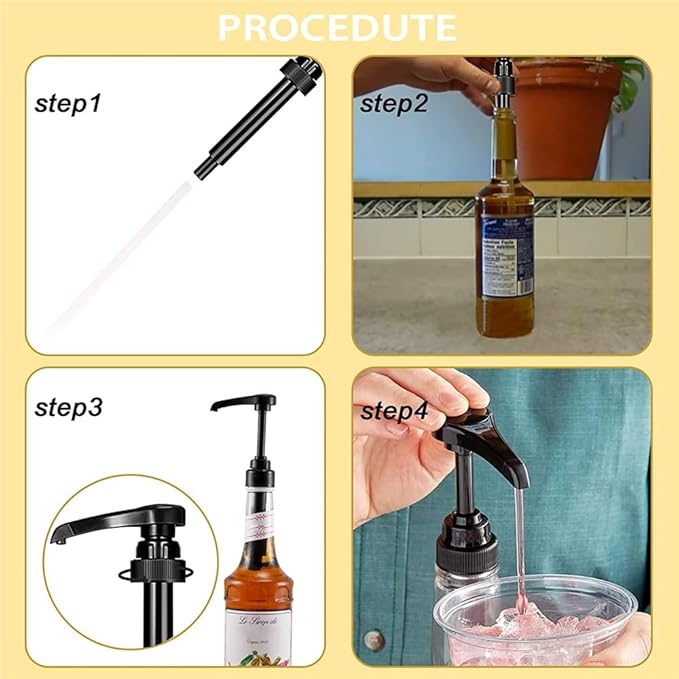 15pcs Syrup Pumps,Coffee Syrup Pump Dispenser Fits 750ml-25.4 oz Bottles,Replacement Syrup Bottle Pump Dispenser for Flavorings Creamer (Gold White Black)