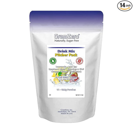 GramZero Variety, Sugar Free Drink Mix, Pitcher Pack, Great For Nutrition Club Loaded Tea, Zero Calorie, Stevia Sweetened