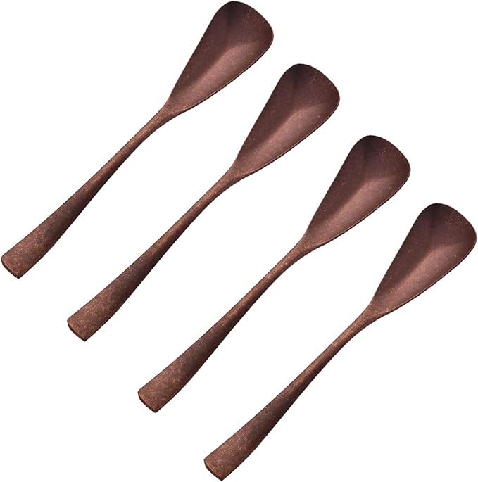 4.33-Inch Vintage Teaspoon, Hand-Forged Antique Copper Spoon, Suitable for Stirring Coffee and Desserts, Cakes, Ice Cream (4)