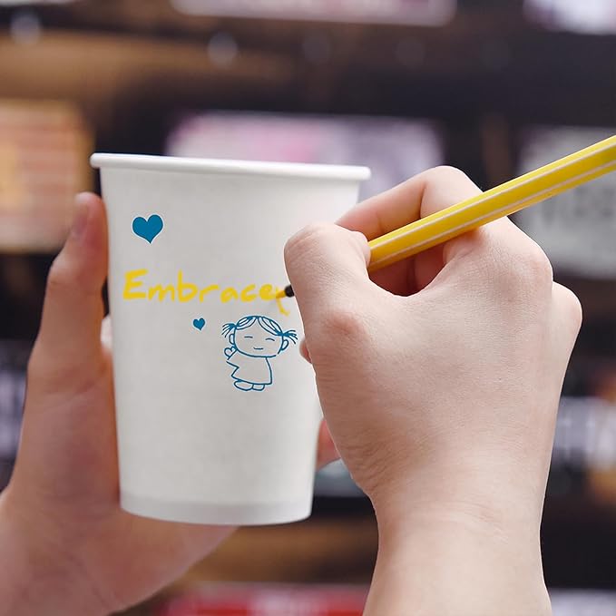 Qunclay 𝟐𝟏𝟎 𝐂𝐨𝐮𝐧𝐭 𝟏𝟐 𝐨𝐳 Disposable White Paper Coffee Cups, To Go Hot Cups for Coffee, Chocolate, Juice, Hot or Cold Beverage Drinking Cup Suitable for Party, Office, Travel, and Events