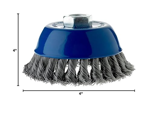 Mercer Industries 189060 - 4" x 5/8"-11 Knot Cup Brush, .020 Stainless Steel Wire