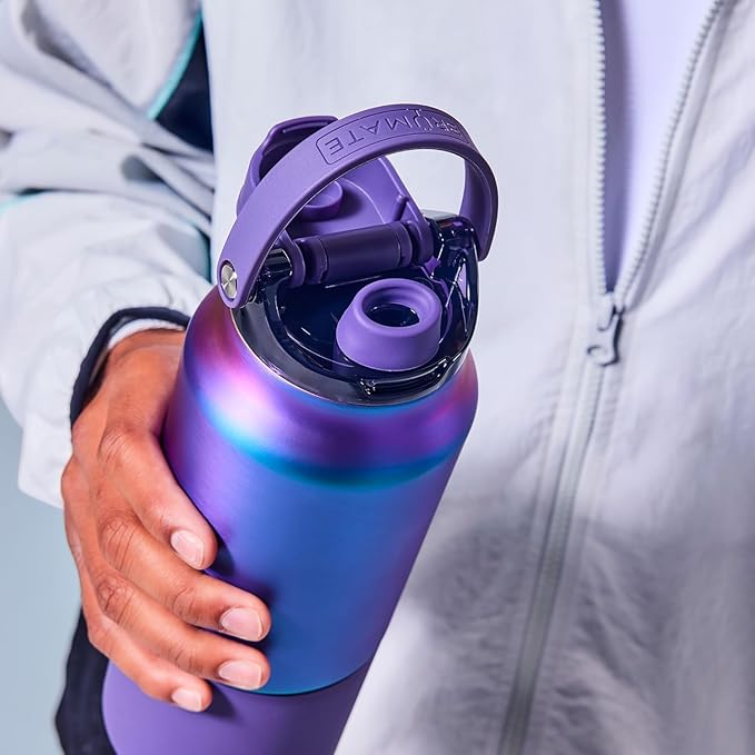 BrüMate Rise 25oz Water Bottle With 100% Leakproof Covered Silicone Straw | Insulated Stainless Steel Water Bottle | Cup-Holder Friendly | Fast Flow | Soft Sip Silicone Spout | BPA-Free (OD Green)
