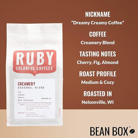 Creamery Blend - Roasted by Ruby Coffee Roasters - Whole Bean Coffee - 5 Pound Bag