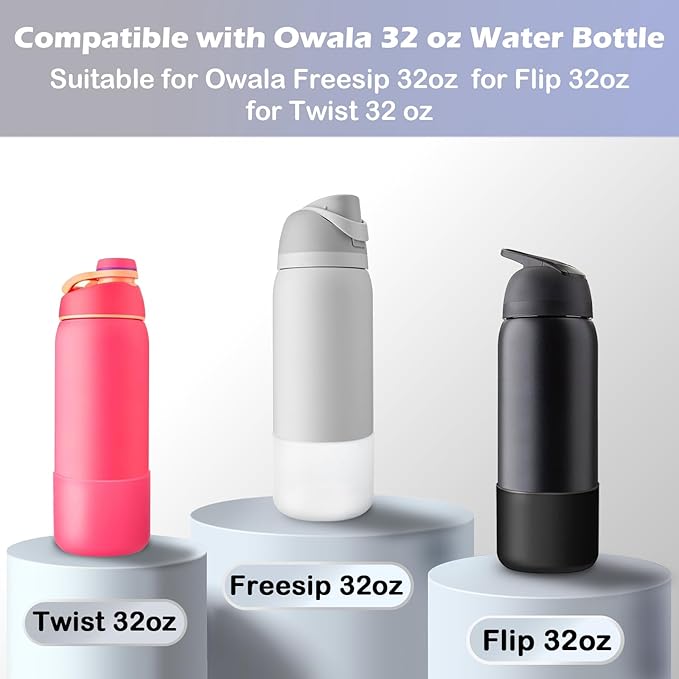 2-PCS Silicone Boot for Owala water bottle 32oz, Boots for Owala 32 oz Accessories - Protector Sleeve Anti-Slip & Scratch Rubber Bottom Cover for Free Sip,Twist,Flip Water Bottles