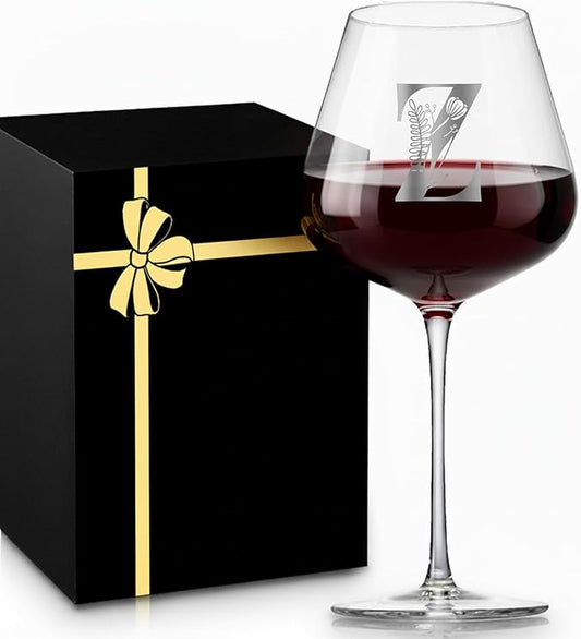 MNZZ Initial Crystal Wine Glass for Women Teacher Appreciation in Bulk Ideas Best End Year Christmas Back School Teacher Gifts Day Thank you Small Regalos Para Maestras Navidad Agradecimiento Gofts,Z