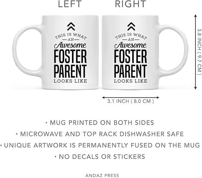 Andaz Press 11oz. Ceramic Coffee Tea Mug Thank You Gift, This Is What An Awesome Foster Parent Looks Like, 1-Pack, Birthday Christmas Ideas Coworker Him Her, Includes Gift Box Foster Parent Gifts