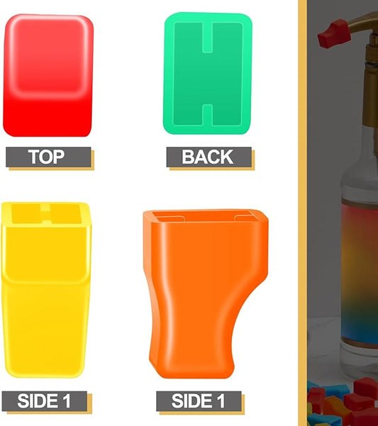 Zhehao 20 Pcs Coffee Syrup Pump Tip Cap Pourer Covers Rubber Caps Fits for Syrup Pump, Pour Dispenser, Oil Liquor Bottle, Keep Sugar Condiments Olive Clean Preserved (Colorful)