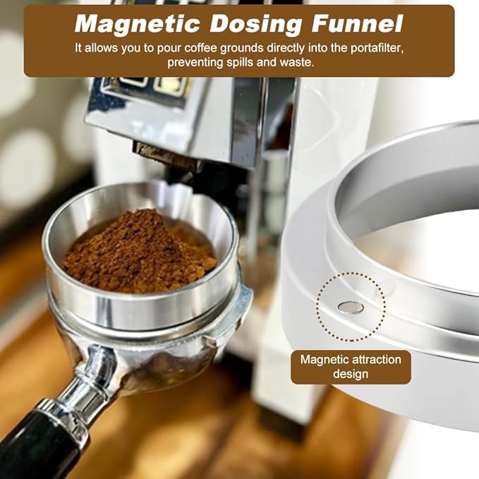 51mm Espresso Accessories Kit, 2-in-1 Coffee Distributor and Tamper Leveler, WDT Tool and Dosing Funnel Set Fits 51 mm Espresso Machines and Portafilters(SIZE:51mm)