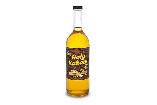 Holy Kakow Cafe Organic Ginger Syrup - Ginger Syrup, Coffee Syrup, Organic Syrup for Coffee, Ginger Syrup for Coffee, Add to Latte, Cocktail and Shake, Real Food Ingredients, Specific Flavor - 750ml
