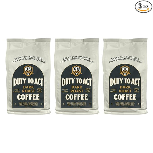 Duty to Act Dark Roast Whole Coffee Beans, 2 lbs (Pack of 3)