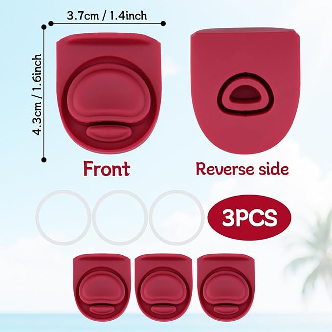 3 Sets Replacement Seal Gasket Stoppers for Owala Freesip Cap Mouth,Silicone O Sealing Ring Parts Water Bottle Top Lid Accessories for Owala Freesip 16/19/24/32/40oz（Wine Red）