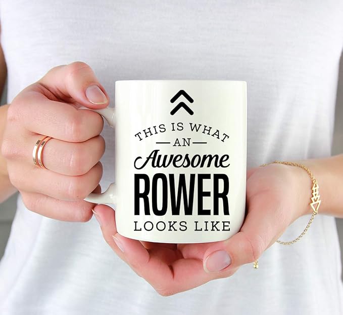Andaz Press 11oz. Ceramic Coffee Tea Mug Thank You Gift, This is What an Awesome Rower Looks Like, 1-Pack, Birthday Christmas Gift Ideas Coworker Him Her, Includes Gift Box