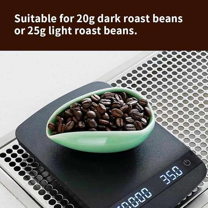 watchget Coffee Beans Dosing Cup - Ceramic Single Dose Measuring Tray for Coffee Beans, Loose Leaf Tea, Spices, and More, Premium Dosing Vessel, Cyan