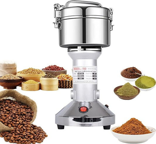 Grain Mill 150g High Speed Food Electric Stainless Steel Grinder Mill Seeds Flour Nut Pill Wheat Corn Herbs Spices & Seasonings Grinder Dry Grain Powder Machine
