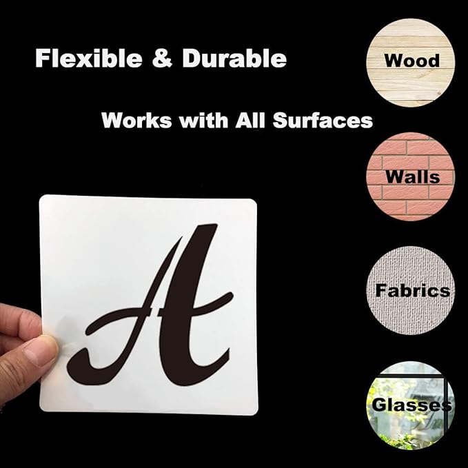 2 Inch Alphabet Letter Stencils for Painting - 70 Pack Letters and Numbers Stencil Templates with Signs for Painting on Wood, Reusable Letter and Number Stencils for Chalkboard Wood Signs & Wall Art