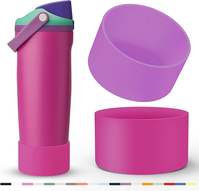 2 Pcs Silicone Boot for Owala 40oz & 30oz FreeSip Sway Tumblers, Protective Bottom Bumper Anti-Slip Sleeve Accessories for FreeSip Sway Water Bottles, Dishwasher Safe and BPA Free