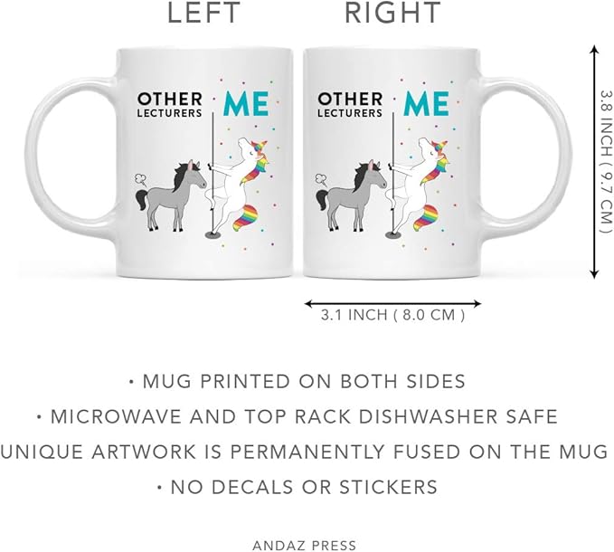 Andaz Press Funny Quirky 11oz. Ceramic Coffee Tea Mug - Thank You Gift, Horse Unicorn, 1-Pack, Birthday Ideas for Coworker Him Her, Gift Box