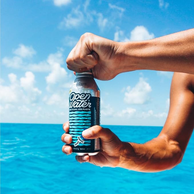 Open Water Sparkling 16oz bottles (6 cases, 72 bottles) - Sustainable Aluminum Bottled Sparkling Water With Electrolytes - 7.0 pH Balanced BPA-Free Ultra-Purified Water