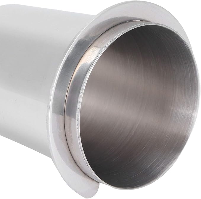Fdit Stainless Steel Dosing Cup, 51mm Coffee Powder Feeder Mug for Espresso Machine Silver Coffee Dosing Cup for Home Coffee Shop Use