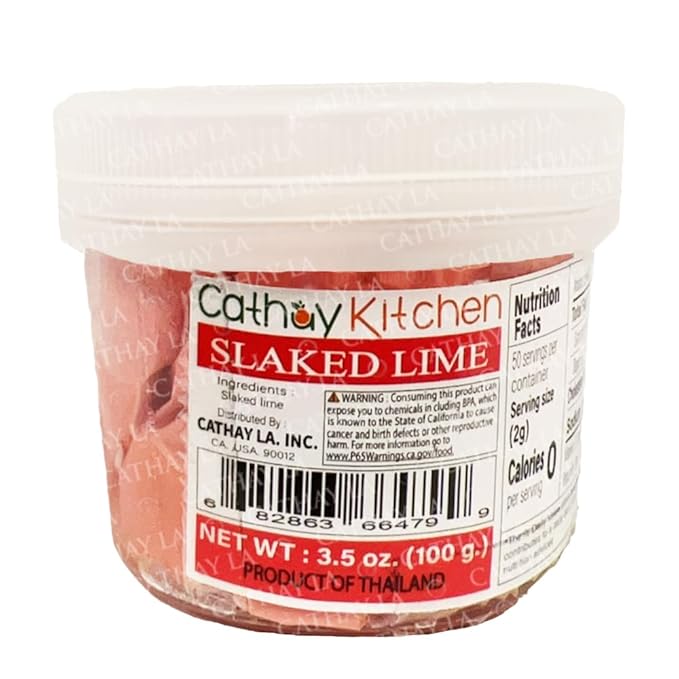 Slaked Lime Powder Food Grade (Calcium Hydroxide) by Cathay Kitchen – Pickling Lime for Crisp Pickles, Preserving Fruits & Vegetables, Fine Milled Powder, 3.5 oz