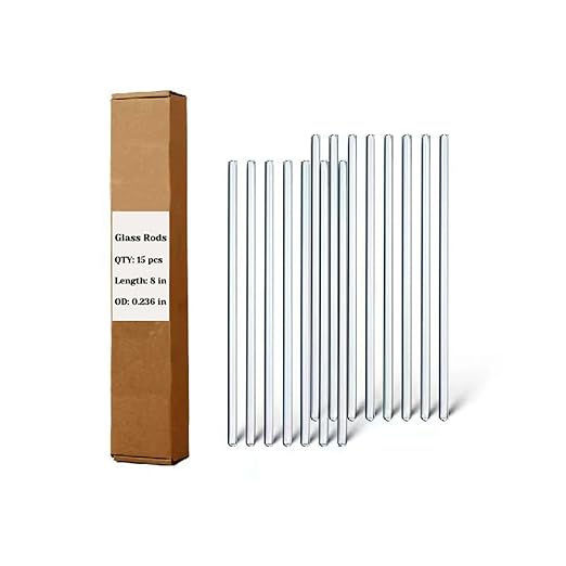 15 Pack Glass Stirring Rods: Diameter 0.236 inch Length 8 inch Glass Stir Sticks, Borosilicate Glass Stirring Rod for Mixing Lab