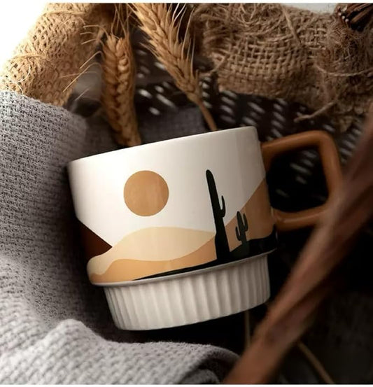 LOWYEPAULHO Espresso Cups,Coffee Mugs with Handle, Ceramic Mug Set, Coffee Mug Set, Coffee Cups Set, CeramicCoffee Mugs, Set of 2