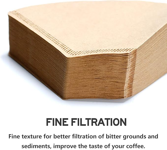 Coffee Filter #1, Disposable Coffee Filter Paper Natural Brown Cone Coffee Filters Unbleached U Shape Fit for Pour Over Coffee Cup, Coffee Maker(Brews 1-2 Cups,100 Count)