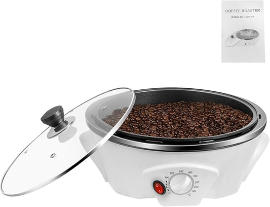 lhoehzhu Coffee Bean Roaster, 110V 800W Non-Stick Coffee Bean Baking Machine, 0-240°C Adjustable Temperature, Electric Coffee Roaster for Home Use, 1.1lbs Capacity