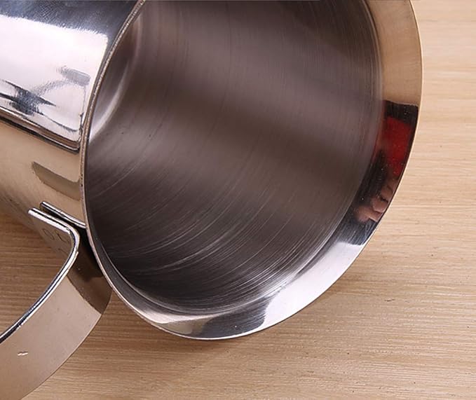 304 Stainless Steel Double-layer Manual Foamer for Milk Coffee, etc. (27 oz)