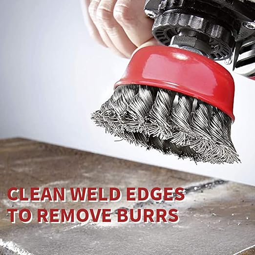 Wire Cup Brush for 4 1/2 Angle Grinder, 10 Pack 3 inch Wire Brush for Grinders, 5/8" -11 Threaded, for Heavy Cleaning Rust, Stripping and Abrasive