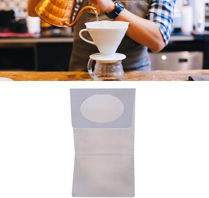 Lybunair Drip Coffee Holder, Pour Over Coffee Stand, Lightweight Metal Dripper Holder for Home and Cafe Use (Silver)