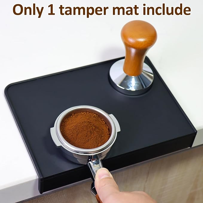 Salomayes Espresso Tamping Mat 8"x6" – Compact Non-Slip Silicone Tamper Mat, Food-Grade Coffee Tamping Station for Home Baristas, Essential Espresso Accessories