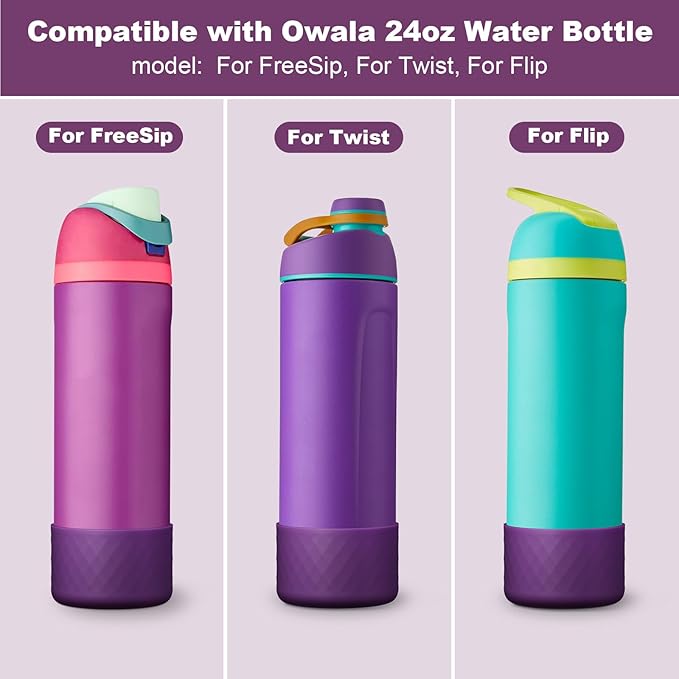 Silicone Boot for Owala Water Bottle 24 oz 32 oz 40 oz, Anti-Slip Protective Sleeve for FreeSip/Twist/Flip Stainless Steel Water Bottles Accessories