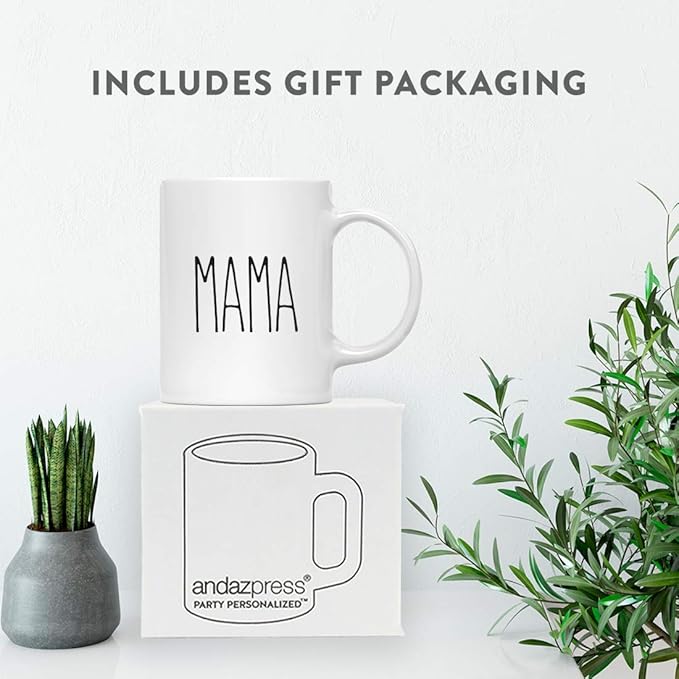 Andaz Press Simple Rustic Farmhouse Kitchen Decor 11oz. Ceramic Coffee Tea Mug Gift, Mama, 1-Pack, Birthday Christmas Gift Ideas for Family, Friends