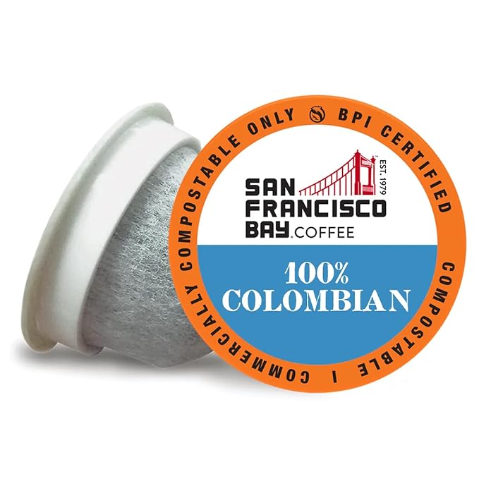 San Francisco Bay Compostable Coffee Pods - 100% Colombian (80 Ct) K Cup Compatible including Keurig 2.0, Medium Roast
