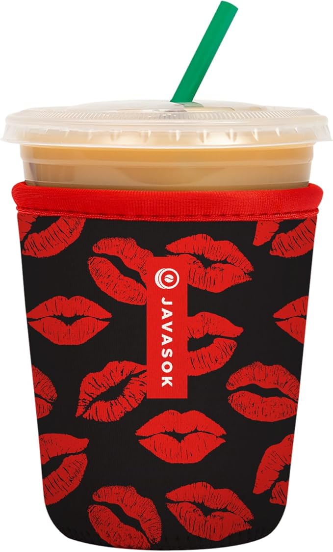 Sok It JavaSok Iced Coffee & Cold Soda Insulated Neoprene Cup Sleeve (XOXO, Small: 16-20oz)