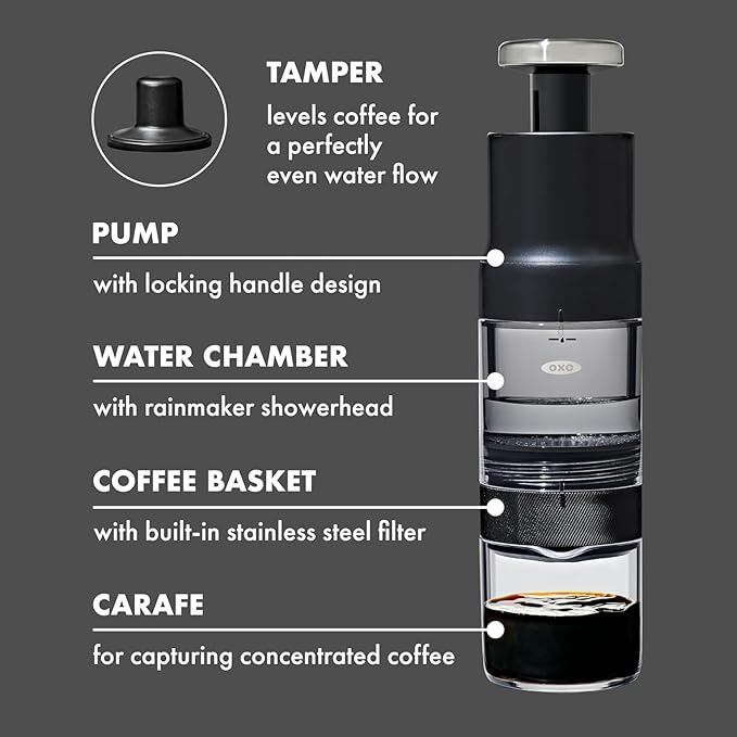 OXO Brew Rapid Brewer | Portable Manual Hot & Cold Coffee Maker | No Power Needed | Pack of 4