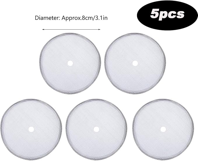 5 Pack French Press Replacement Filters, French Press Screen Replacement 3 Inch Stainless Steel Coffee Filter for 600ml French Press Coffee Pot