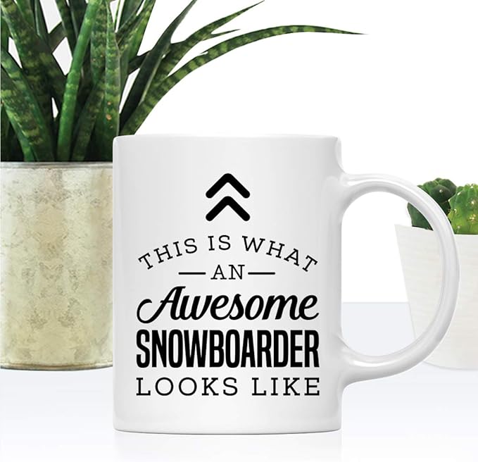 Andaz Press 11oz. Ceramic Coffee Tea Mug, This is What an Awesome Snowboarder Looks Like, 1-Pack, Birthday Ideas Coworker Him Her, Includes Gift Box